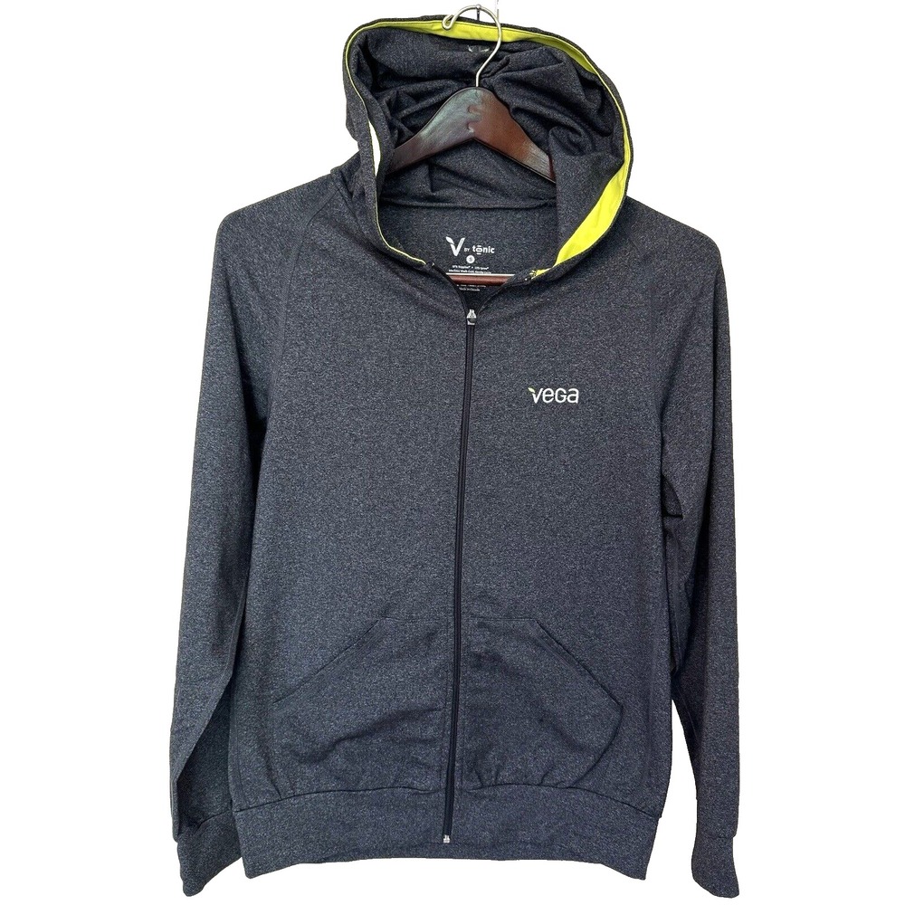 Vega by Tonic Warm-Up Full Zip Hoodie Mens Size Small Gray Stretch Long Sleeve
